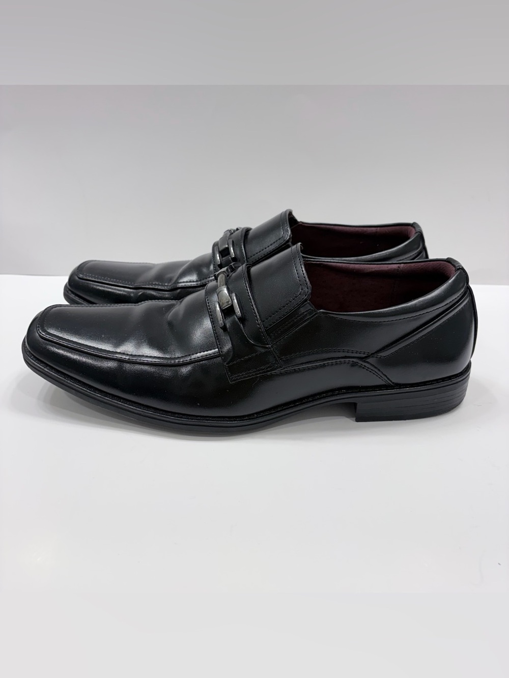Freeman Black Leather Memory Foam Bit Loafers 11